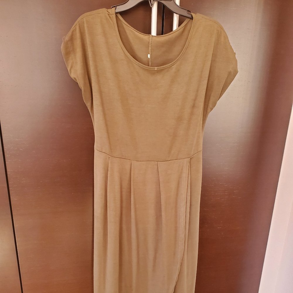 GREEN MIDI ASYMMETRICAL DRESS
